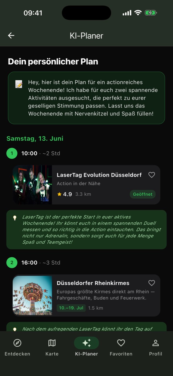 KI-Tagesplaner mit persönlichem Tagesplan